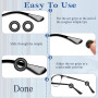 JEYORZY 30 Paires de Porte-Lunettes en Silicone Anti-Dérapant, Coussinets d'oreille de Lunettes Anti-dérapants, Lunettes Oreille