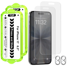 Esanik Mat Verre Trempé pour iPhone 17, 2x Protection Ecran D'écran Mat + Protecteur d'Objectif de Caméra, Anti-Reflet & Anti-Tr