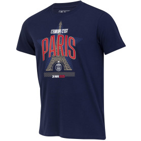 PSG T-Shirt Homme - L' Europe C'est Paris - Collection Officielle Paris Saint-Germain - Champions d' Europe 2025