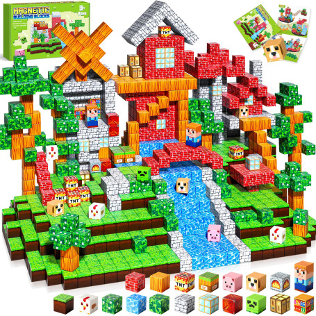 COOLJOYA Construction Magnetique Enfant Cube Magnétique 150 Pièces, Jeu Aimant Magnetic avec Jeux Aimants Magnetique, Jouet Éduc