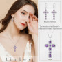 Linawe Collier à chaîne croisée pour femmes, pendentif en forme de diamant simulé, pierre de naissance et cristal, bijoux tendan