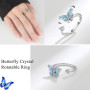 Hifot 5pcs Bague Anti Stress Femme Argent, Fidget Bague Anxiété Rotative, Bague Ouverts Reglables, Spinner Anneaux Anti Stress E
