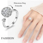 Hifot 5pcs Bague Anti Stress Femme Argent, Fidget Bague Anxiété Rotative, Bague Ouverts Reglables, Spinner Anneaux Anti Stress E