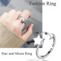 Hifot 5pcs Bague Anti Stress Femme Argent, Fidget Bague Anxiété Rotative, Bague Ouverts Reglables, Spinner Anneaux Anti Stress E