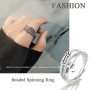 Hifot 5pcs Bague Anti Stress Femme Argent, Fidget Bague Anxiété Rotative, Bague Ouverts Reglables, Spinner Anneaux Anti Stress E