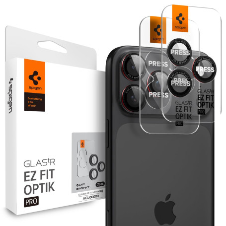 Spigen Glas.tR EZ Fit Optik Pro Protection Camera pour iPhone 17 Pro/Pro Max, iPhone 16 Pro/Pro Max, iPhone 15 Pro/Pro Max, iPho