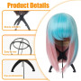 XPEX 2 Pièces Tete perruque Wig cap Tete pour perruque Tete mannequin Support de Perruque Noir pour Femme, Tête de Perruque en P