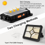 200W Projecteur LED Rechargeable 20000LM, Lumière de Travail Lanterne Portable avec Panneau Solaire, 20600mAh USB Lampe Recharge