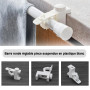 Bamyli 6 Pièces Support de Tige de Barre Transversale Réglable, Support De Pince Porte-Rideaux Support Tringle Rideaux sans Perc