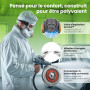 AirGearPro G-500 Masque de Protection Respiratoire Réutilisable, Anti poussière, Anti gaz avec Filtres et Lunettes de Protection