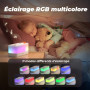 RIENOK S10 Enceinte Bluetooth Veilleuse Enfant Lampe de Chevet Bébé Lumineuse Multifonction 8 Effets Sonores Autonomie 60 H avec
