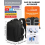 VANKEV Sac à Dos Voyage Cabine Avion 45x36x20 Pour Easyjet 30L Bagage à Main Femme Homme Sous Siege Cabine Sac à Dos Pour Ordina