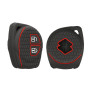 kwmobile Accessoire clé de Voiture Compatible avec Suzuki 2-Bouton - Coque en Silicone Souple pour Clef de Voiture Noir Mat-Roug