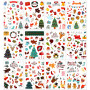 DPKOW 300pcs Noël Autocollants pour Enfants Artisanat, Autocollants de Bricolage de Noël pour DIY Cartes Scrapbooking de Noël, A
