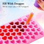Gykutix 6 Pièces Moule Bonbon Silicone Sans BPA, Anti-AdhéSif Moule Silicone Gummies avec 4 Pipettes + 50 Sachets de Bonbons pou