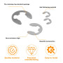 Kit, 500 Pièces Circlips E-Clip Externes, Ensemble de Bagues de Retenue à Ouverture Interne et Externe, Kit de Bagues Circlip à 