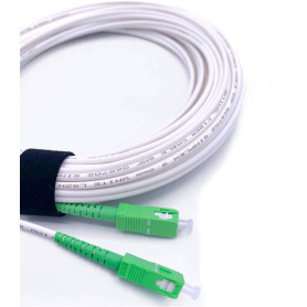 Elfcam® - Câble/Rallonge Fibre Optique (Orange SFR Bouygues) - Jarretière Simplex Monomode SC-APC à SC-APC - Blindage et Connect