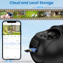 Cinnado Camera Surveillance WiFi Exterieure sans Fil - 2K Camera Exterieur sans Fil avec Panneau Solaire, 360° PTZ, Alerte Insta