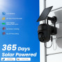 Cinnado Camera Surveillance WiFi Exterieure sans Fil - 2K Camera Exterieur sans Fil avec Panneau Solaire, 360° PTZ, Alerte Insta