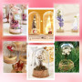 PH PandaHall Lot de 4 dômes en verre transparent avec base en liège - Bocaux décoratifs pour objets de collection, figurines de 