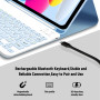 Lielax Coque Clavier pour iPad A16 11ème Génération 11 Pouces 2025/10ème Génération 10.9 Pouces 2022, AZERTY Layout Clavier Étui