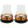 Peugeot- Coffret Dégustation Whisky - 2 Sets (Verre à Whisky + Socle Rafraîchissant + sous-Verre) + Livret - Coffret Cadeau Whis