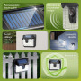 Philips Lampe Solaire Extérieur avec Détecteur, 120 LEDs Sécurité, 3 Modes, Étanche pour Jardin Clôture Garage Lot de 2