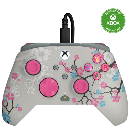 Turtle Beach Rematch Advanced Cherry Blossom Manette de jeu filaire - Licence Xbox Series XS, Xbox One et PC avec Phosphorescent