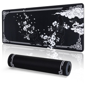 EFISH Tapis de Souris de Jeu Japonais XXL 800 x 300 mm Grand Tapis de Bureau Bords Cousus Imperméable Antidérapant pour PC, MacB