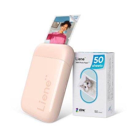 Liene 2 x 3 Imprimante Photo Portable avec 50 Zink Papier Photo Autocollante, Bluetooth pour iOS & Android, Mini Instantanée pou