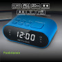 Muse M-10 BL Radio-réveil avec écran LED, 20 stations mémorisables Bleu