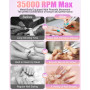 Ponceuse pour Ongles,35000Rpm Lime a Ongle Electrique, Ponceuse Manucure, Ponceuse Ongle Semi Permanent, Ponceuse Ongle Portable