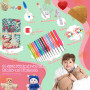Coopay Kit de Crochet avec Sacoche - 14 Pièces 2,0-10 mm Aiguilles Ergonomiques pour Mains Arthritiques, Poignée Souple - Kit Dé
