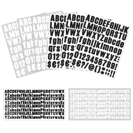 Vicloon Autocollants Lettres, 8Pcs Alphabet Lettre et Autocollants, Chiffres Adhesifs Autocollant Boîte aux Lettres pour Maison 