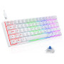 TECURS Clavier Mecanique Gaming AZERTY, Clavier Gamer de Jeu Filaire, 60% Clavier Mini LED Rétroéclairé, Anti-Ghosting, Switchs 