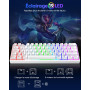 TECURS Clavier Mecanique Gaming AZERTY, Clavier Gamer de Jeu Filaire, 60% Clavier Mini LED Rétroéclairé, Anti-Ghosting, Switchs 