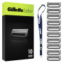 Gillette Labs Lot De 10 Recharges De Rasoir Pour Hommes, AUTHENTIQUES, A 5 Meilleures Lames De La Marque, Barre Exfoliante Pour 
