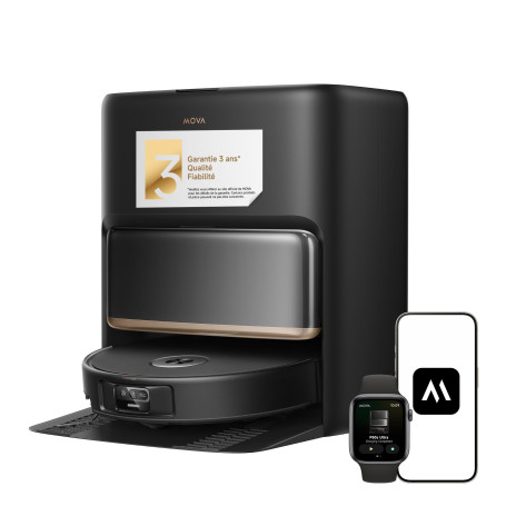 MOVA P50s Ultra, robot aspirateur laveur à vidage automatique, aspiration 24 000 Pa, StepMaster pour les obstacles et navigation