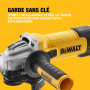 DEWALT - Meuleuse d'angle filaire 125mm à vitesse variable, 1500W avec interrupteur anti-redémarrage - Kit de surfaçage, DWE4257