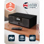 Radio Dab+ Bluetooth et Lecteur CD | Système stéréo 60W pour la Maison | Haut-parleurs intégrés, Affichage LED | Double Alarm, 2