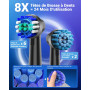 Brosse À Dent Électrique Rotatives pour Adultes - Brosses À Dents Rotatives avec 8 Têtes de Brosse, Brosse A Dent Electrique de 