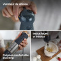 Kenwood HBM60.007GY, Mixeur Plongeant avec accessoires fouet en métal, bécher avec bec verseur, presse-purée métallique, 2 vites