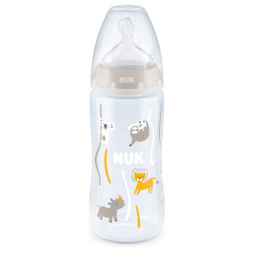 NUK First Choice+ Biberon, pour bébé de 6 à 18 mois, contrôle de la température, contrôle du flux, valve anti-colique, 300 ml, s