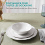 Navaris Assiettes Service de Table 6 Personnes - Ensemble Service Vaisselle en Porcelaine Blanc - Lot avec 6x Assiette Plate 6x 