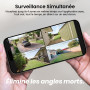 AOSU 2K Caméra Surveillance WiFi Extérieure sans Fil Solaire – Kit 4 Caméras avec HomeBase, sans Abonnement Mensuel, Local 32 Go
