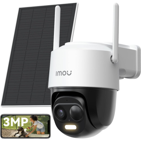 Imou 2K Caméra Surveillance WiFi Exterieure sans Fil Solaire avec Batterie 5000mAh, Caméra Solaire Exterieur 360° PTZ, 2.4GHz, D