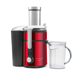 Riviera-et-Bar, PCJ677, Centrifugeuse Digitale Inox, 1300W, Rouge, Capacité 1,2L, Tube Alimentaire 84mm, Bac à Pulpe 2L, 5 Vites