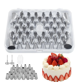 55 Pièces Douille Patisserie Professionnelle-Douille Patisserie Inox,Douilles Saint Honoré,Réutilisables,Adaptées À La Décoratio