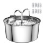 DOOOB Fontaine a Eau Chat 3.2L, Fontaine à Eau Chat INOX avec Pompe Ultra-Silencieuse, Distributeur Fontaine a Eau pour Chien, 8