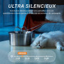 DOOOB Fontaine a Eau Chat 3.2L, Fontaine à Eau Chat INOX avec Pompe Ultra-Silencieuse, Distributeur Fontaine a Eau pour Chien, 8